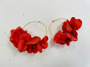 créoles fleurs rouges
