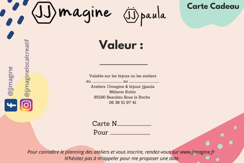 Cartes cadeaux JJmagine